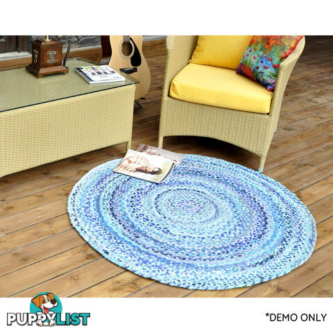 Cotton Blue Rug 120x120cm