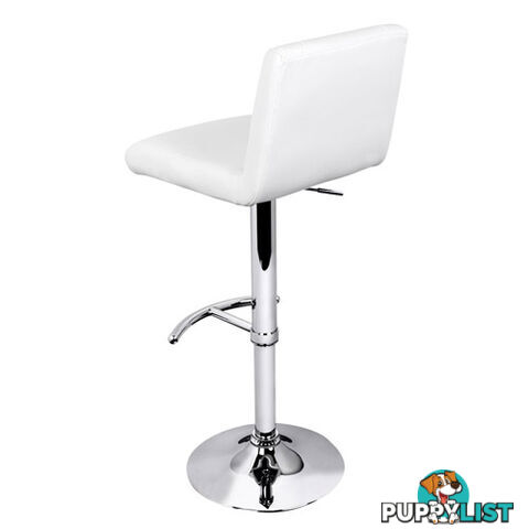 Set of 2 PU Leather Kitchen Bar Stool White