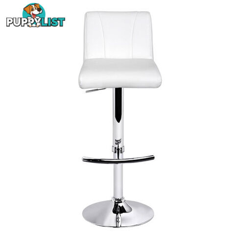 Set of 2 PU Leather Kitchen Bar Stool White