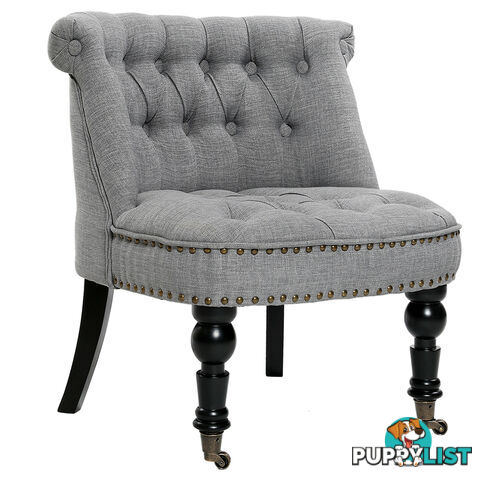 Lorraine Chair French Provincial Linen Fabric Sofa Ash Grey