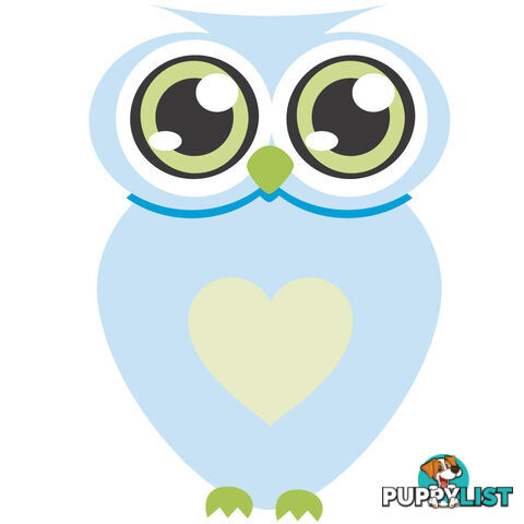 Blue owl with big eyes Wall Stickers - Totally Movable