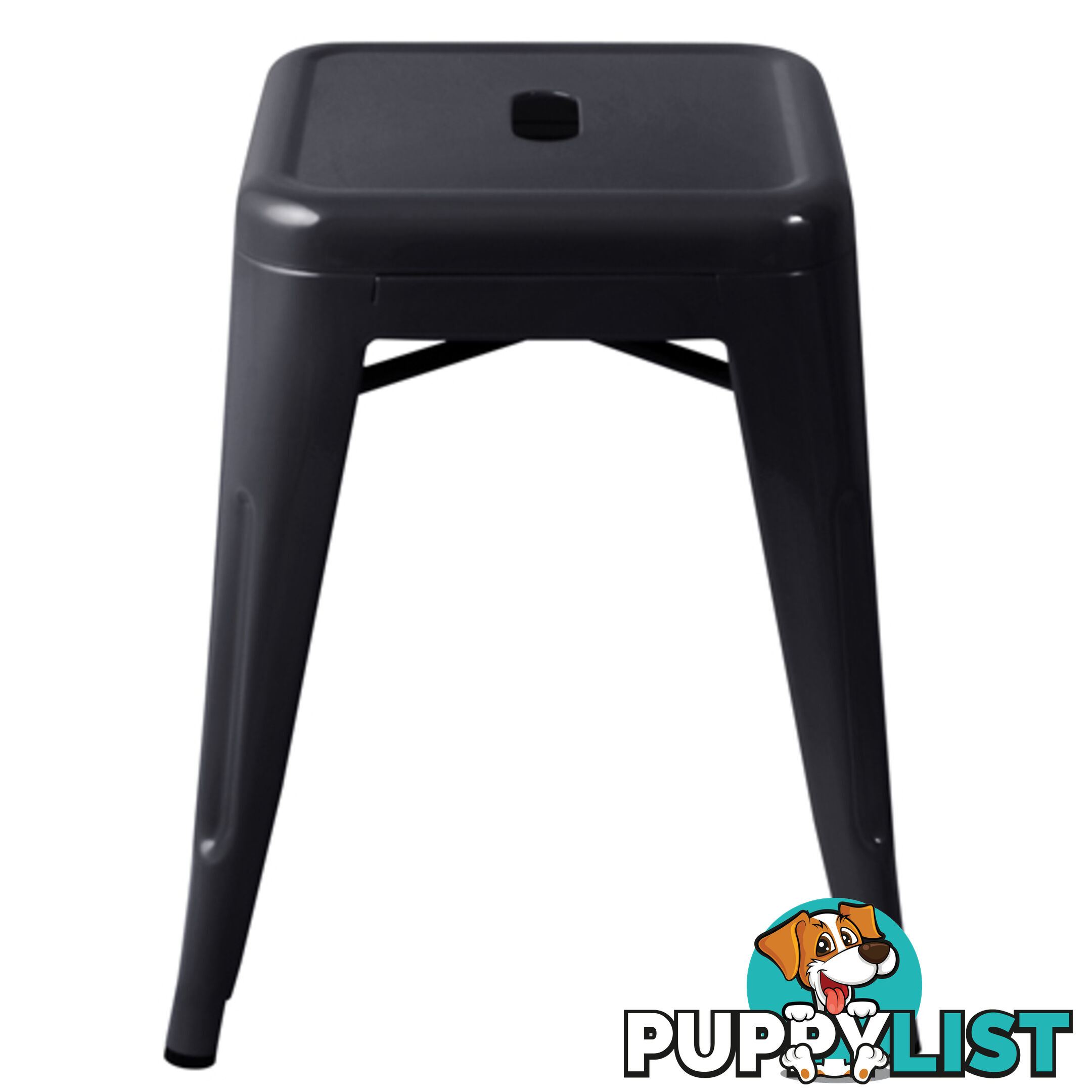 Set of 4 Replica Tolix Kitchen Bar Stool 46cm Black