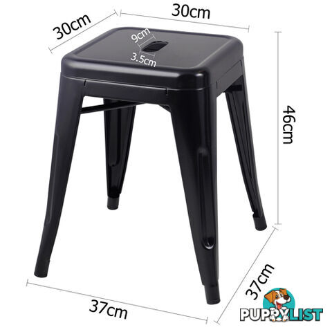 Set of 4 Replica Tolix Kitchen Bar Stool 46cm Black