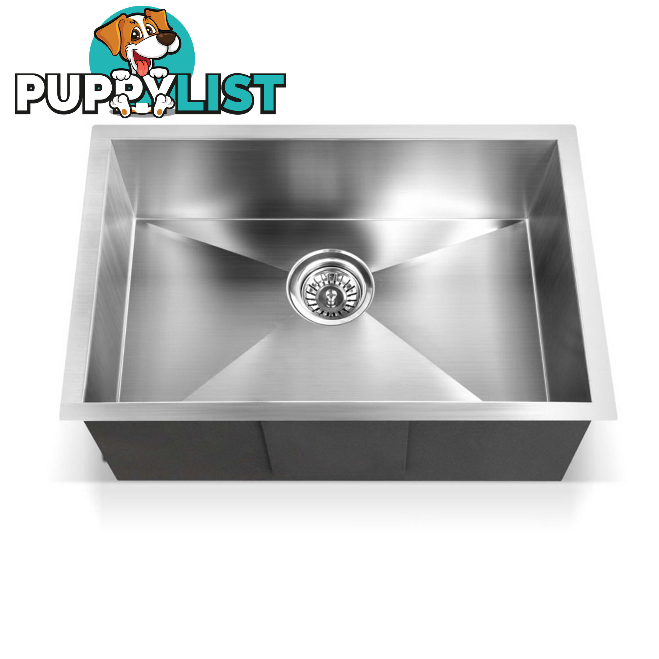 Stainless Steel Kitchen/Laundry Sink with Waste Strainer 600 x 450 mm