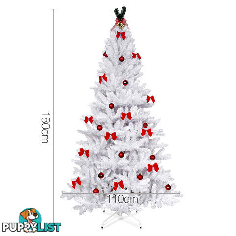 1.8M Christmas Tree With Decorations - White