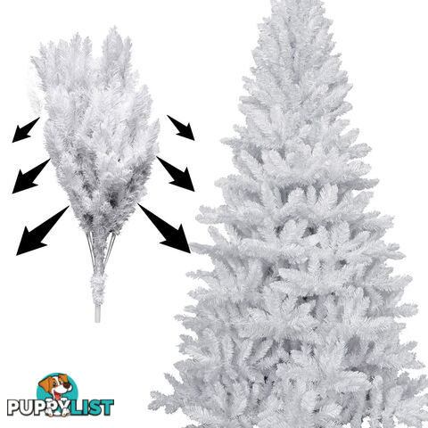 1.8M Christmas Tree With Decorations - White