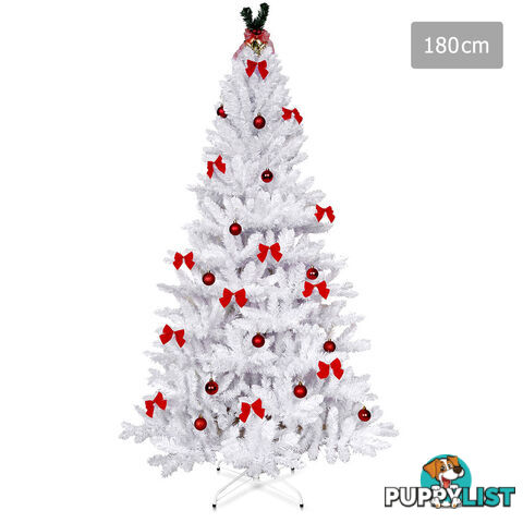 1.8M Christmas Tree With Decorations - White