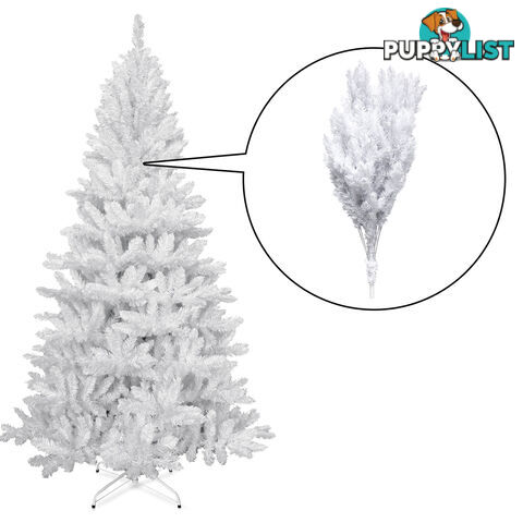 1.8M Christmas Tree With Decorations - White