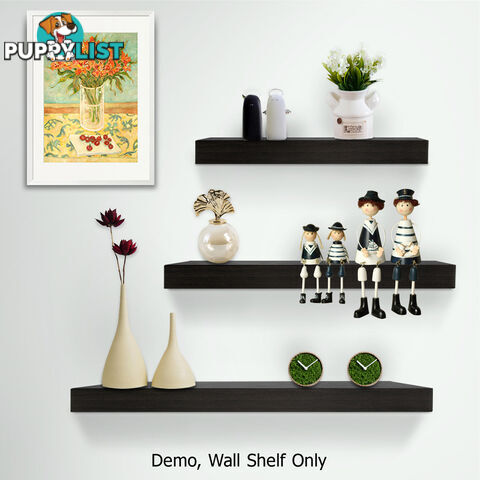 3 pcs Wall Floating Shelf Set Bookshelf Display Black