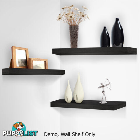 3 pcs Wall Floating Shelf Set Bookshelf Display Black