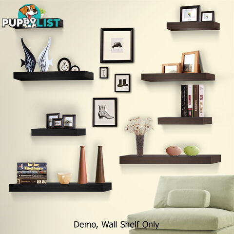 3 pcs Wall Floating Shelf Set Bookshelf Display Black