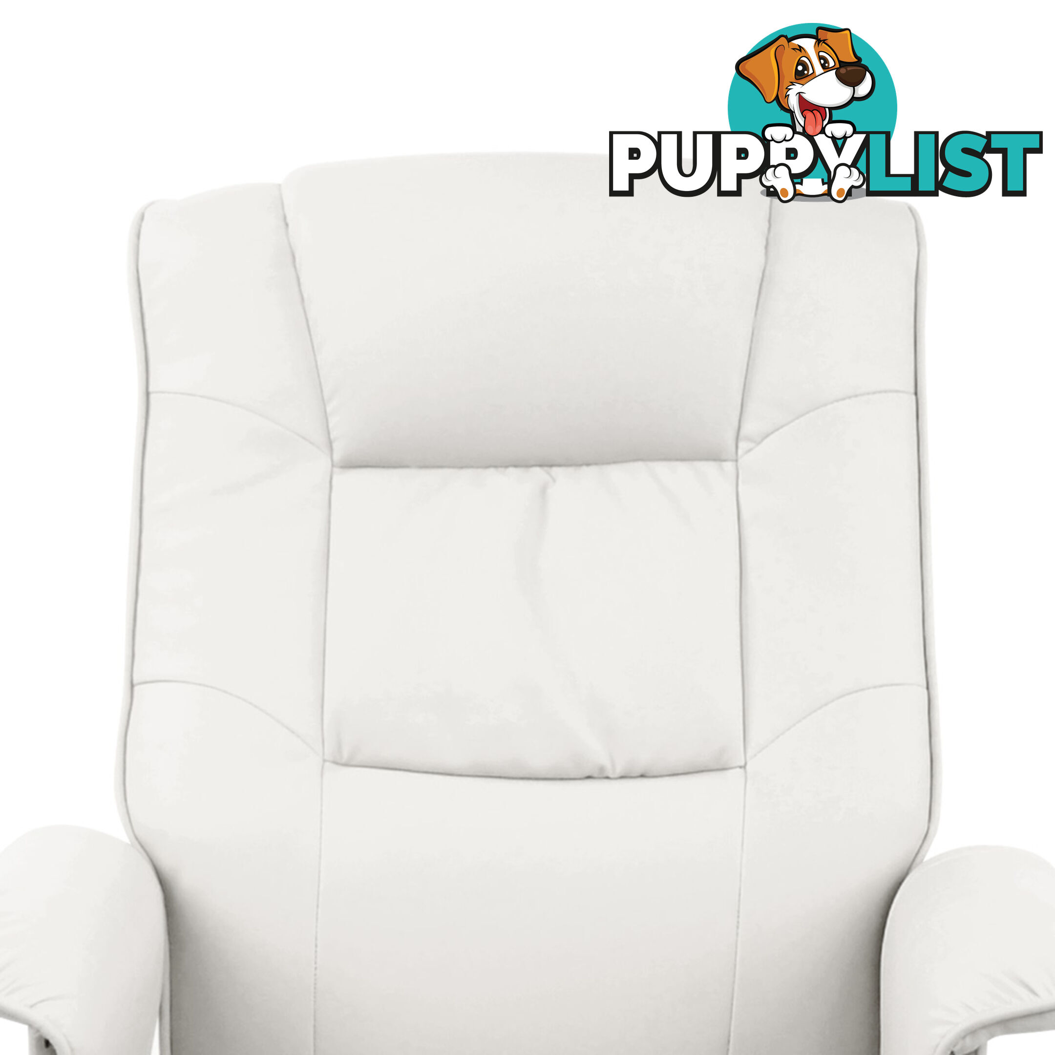 PU Leather Lounge Recliner Chair Ottoman White