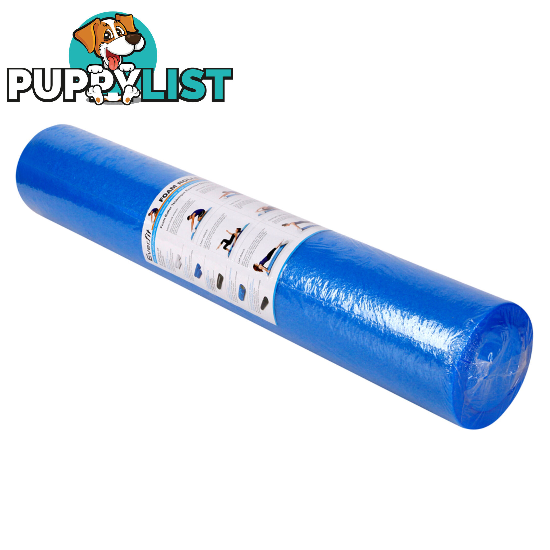 Yoga Gym Pilates EPE Stick Foam Roller Blue 90 x 15cm