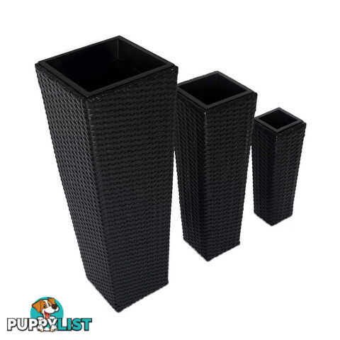 Set of 3 Rattan Wicker Planters