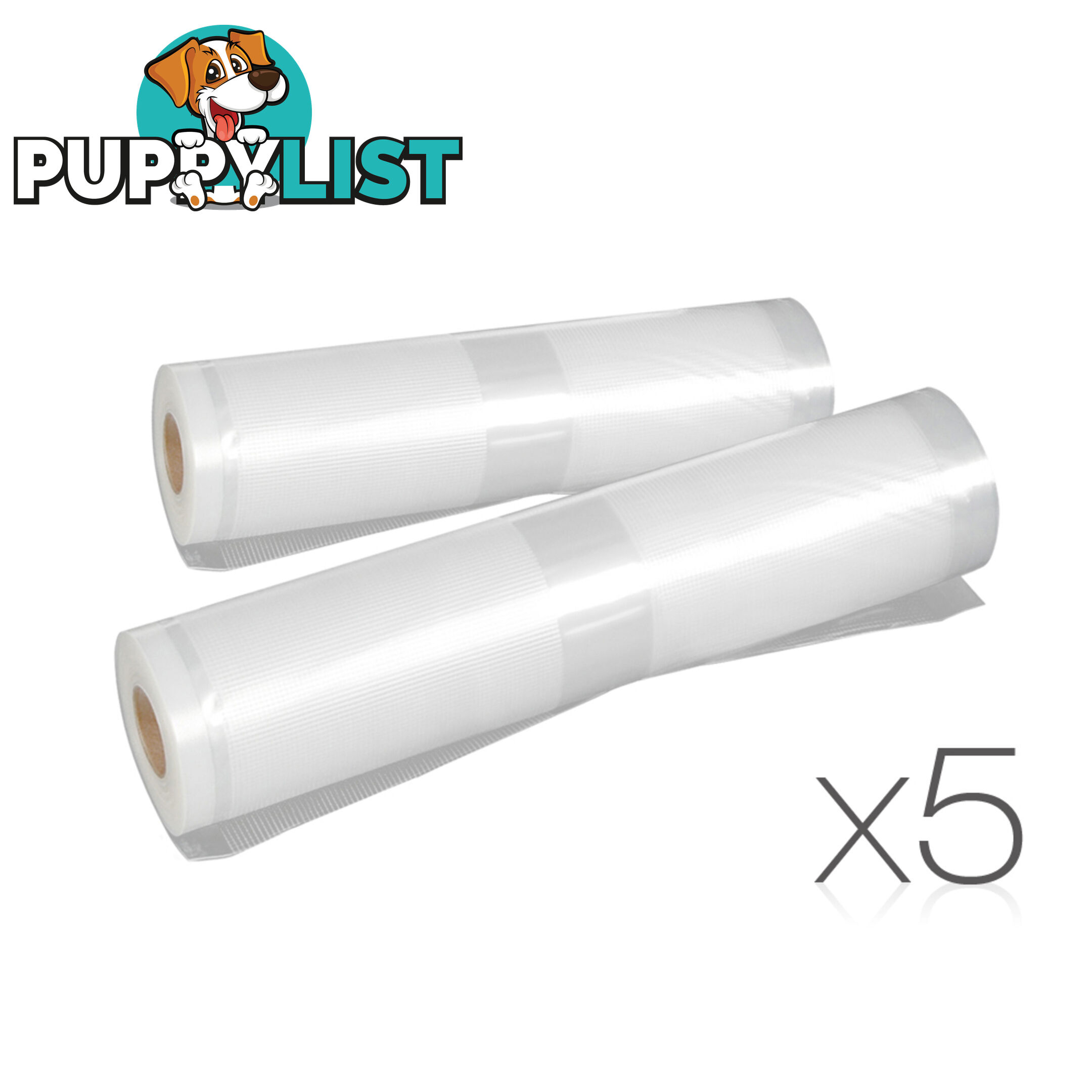 Set of 5 Vacuum Food Sealer Storage Rolls 4m x 22cm + 4m x 28cm