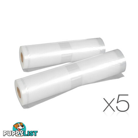 Set of 5 Vacuum Food Sealer Storage Rolls 4m x 22cm + 4m x 28cm