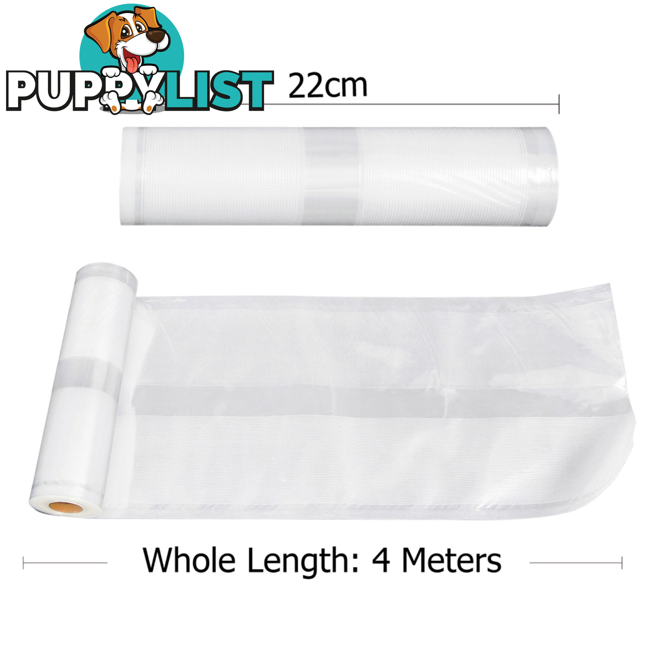 Set of 5 Vacuum Food Sealer Storage Rolls 4m x 22cm + 4m x 28cm