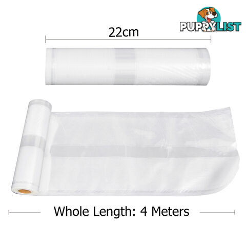 Set of 5 Vacuum Food Sealer Storage Rolls 4m x 22cm + 4m x 28cm