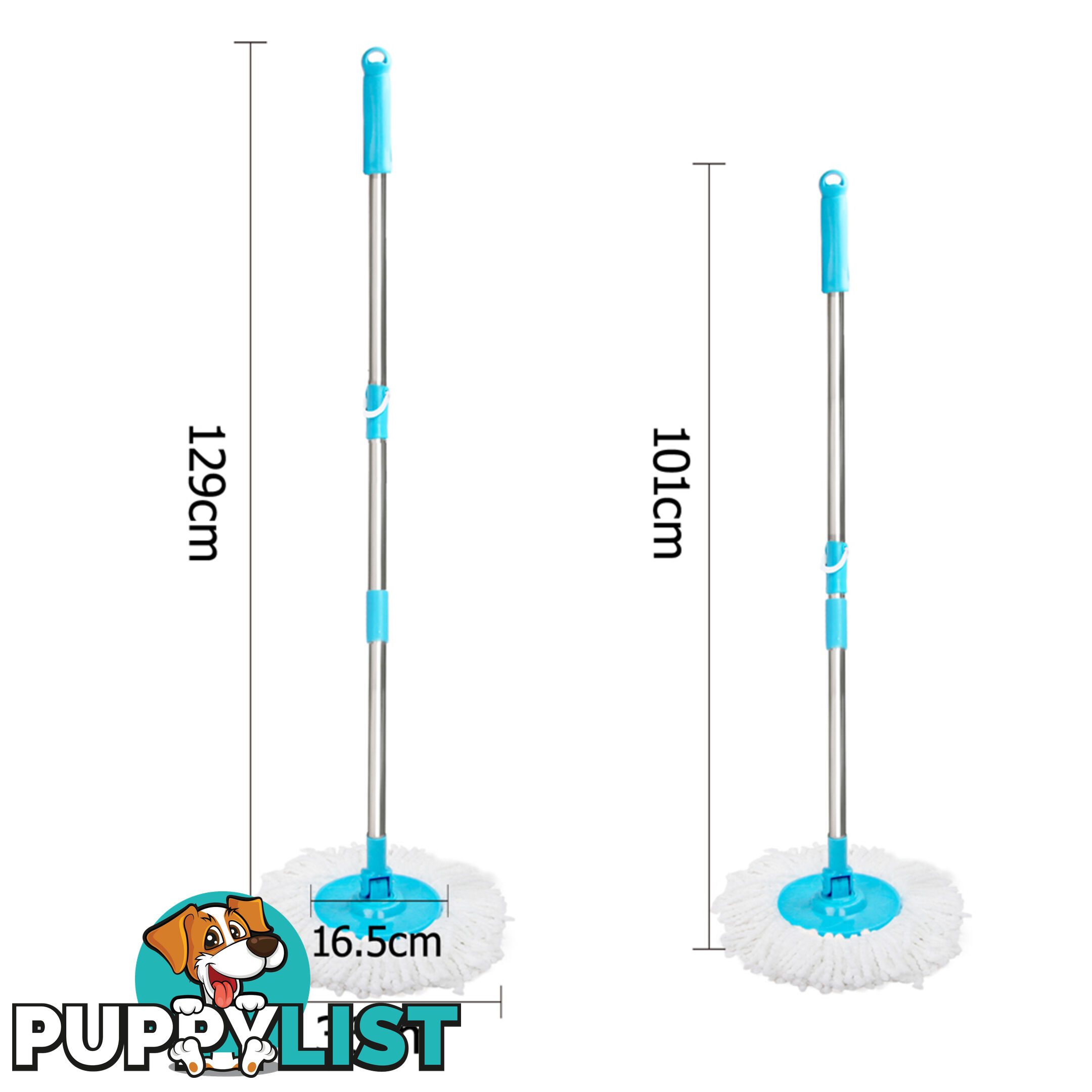 360 Degree Spinning Mop Stainless Steel Spin Dry Bucket 9L Blue