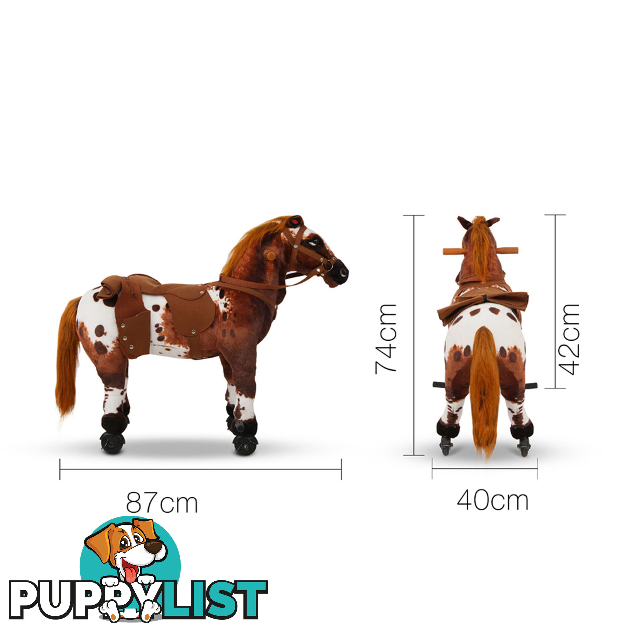 Ride on Pedal Toy Pony - Brown