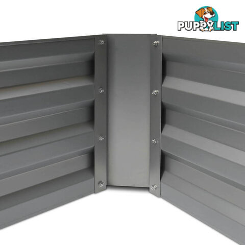 Galvanised Raised Garden Bed - 150 x 90 x 30cm - Aluminium Grey