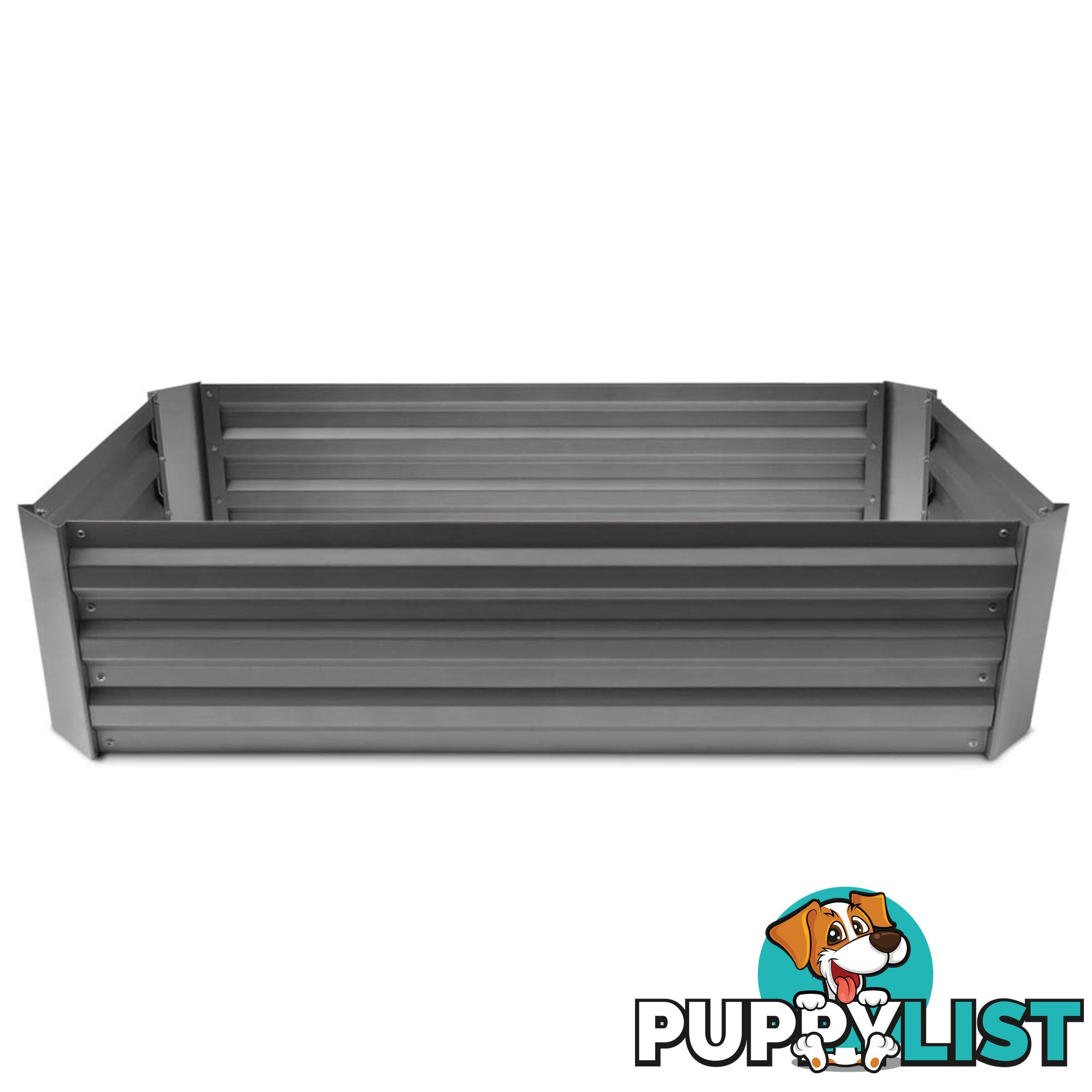 Galvanised Raised Garden Bed - 150 x 90 x 30cm - Aluminium Grey