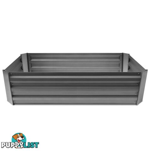 Galvanised Raised Garden Bed - 150 x 90 x 30cm - Aluminium Grey