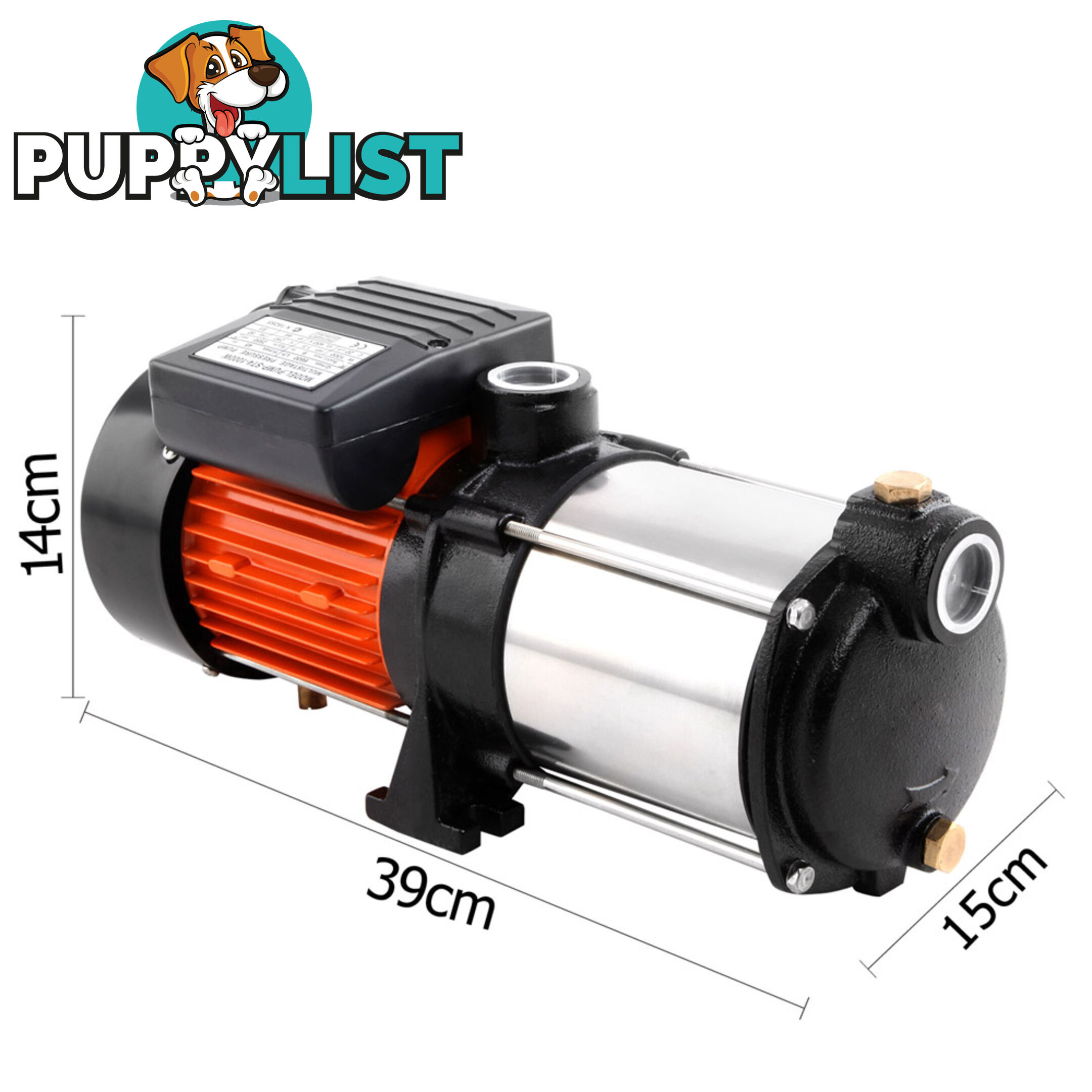 Multi Stage High Pressure Self Priming Water Pump 1000W 6600L/H