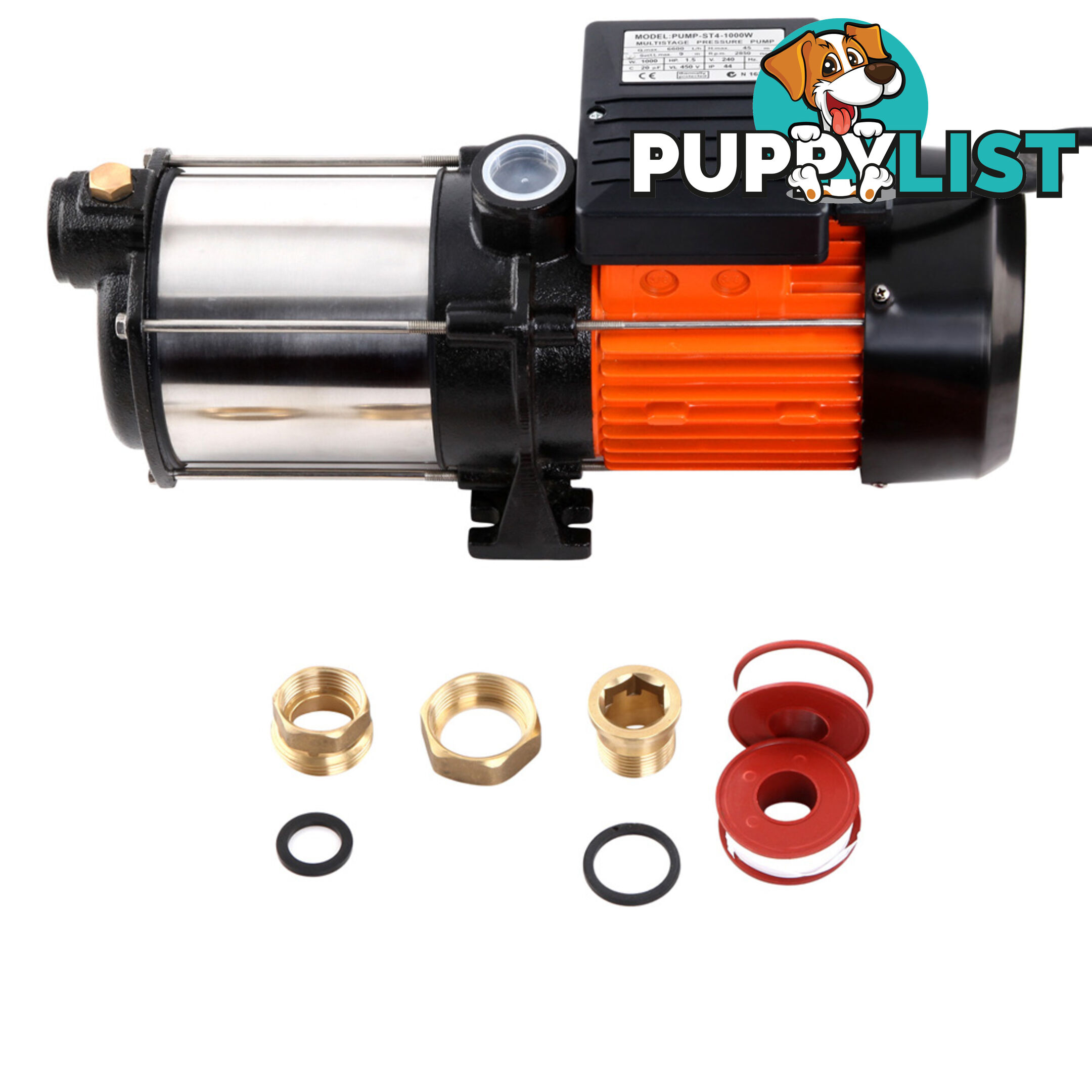 Multi Stage High Pressure Self Priming Water Pump 1000W 6600L/H