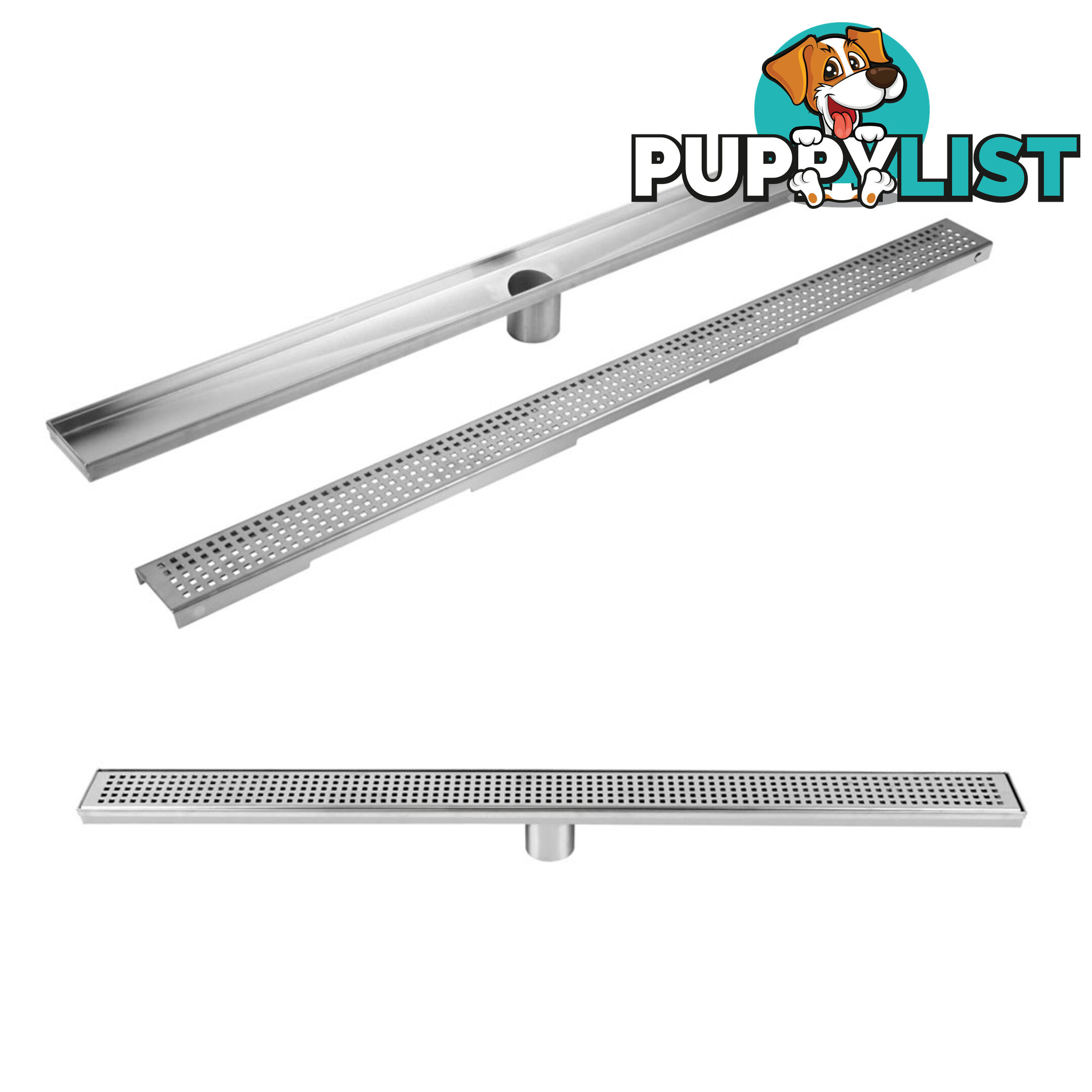 Square Stainless Steel Shower Grate Drain Floor Bathroom 1000mm