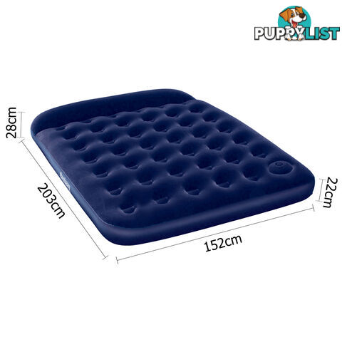 Bestway Queen Inflatable Air Mattress Bed w/ Built-in Foot Pump Blue