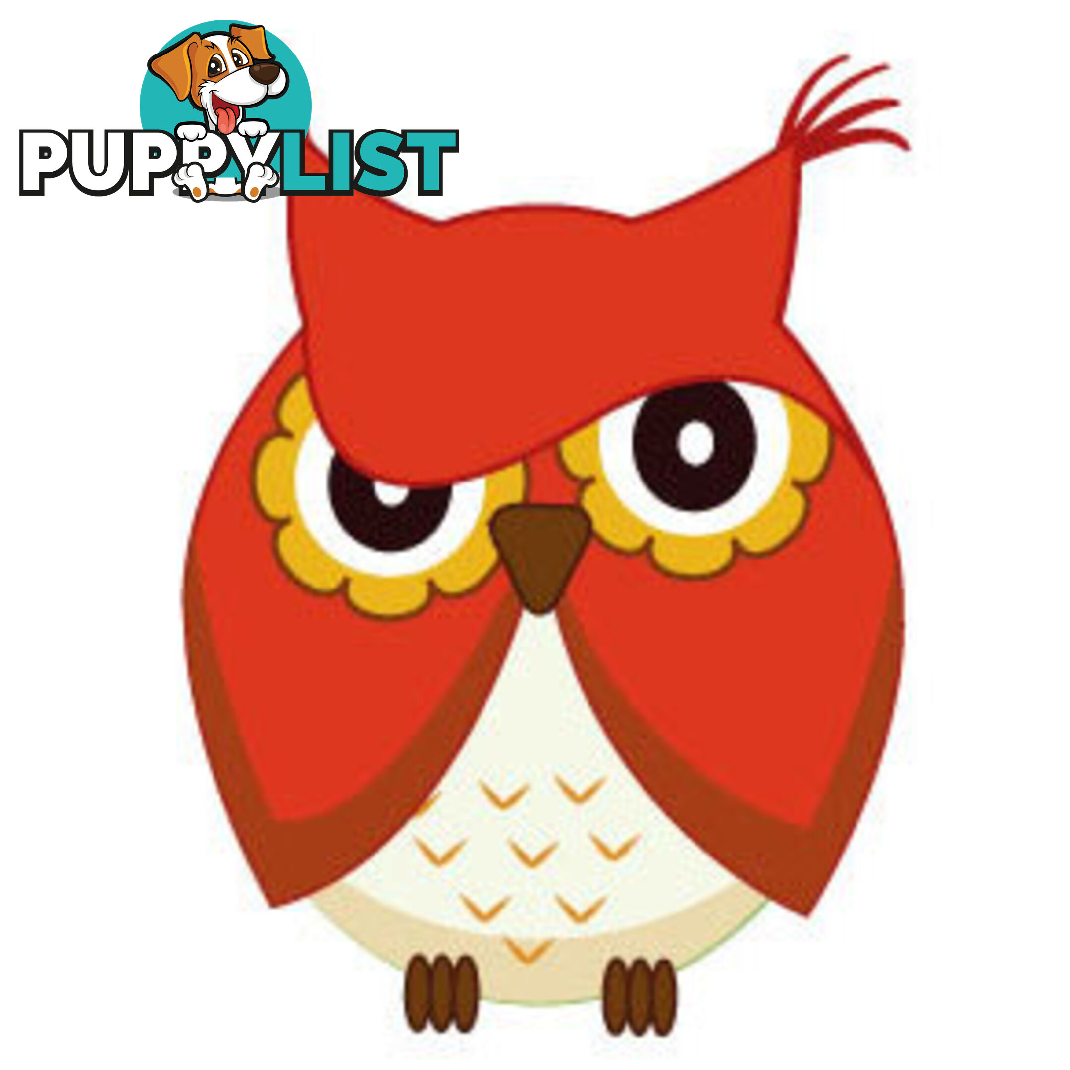 Cute red owl Wall Sticker - Totally Movable