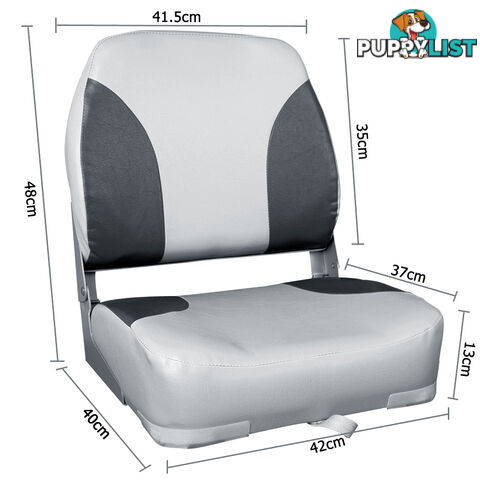 Set of 2 Swivel Folding Marine Boat Seats Grey Black