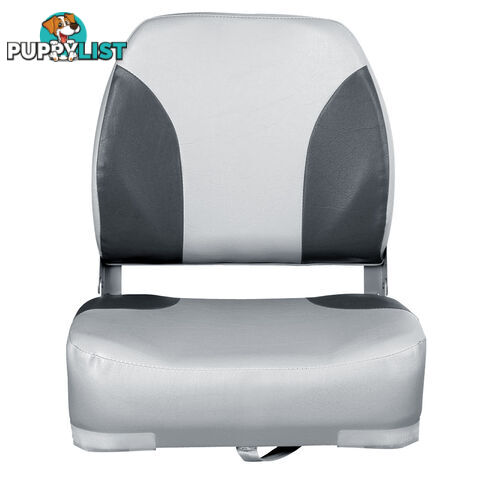 Set of 2 Swivel Folding Marine Boat Seats Grey Black