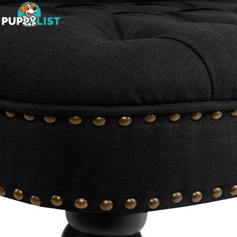 Lorraine Chair French Provincial Linen Fabric Sofa Pitch Black