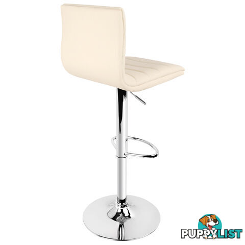 Set of 2 PU Leather Kitchen Bar Stool Beige