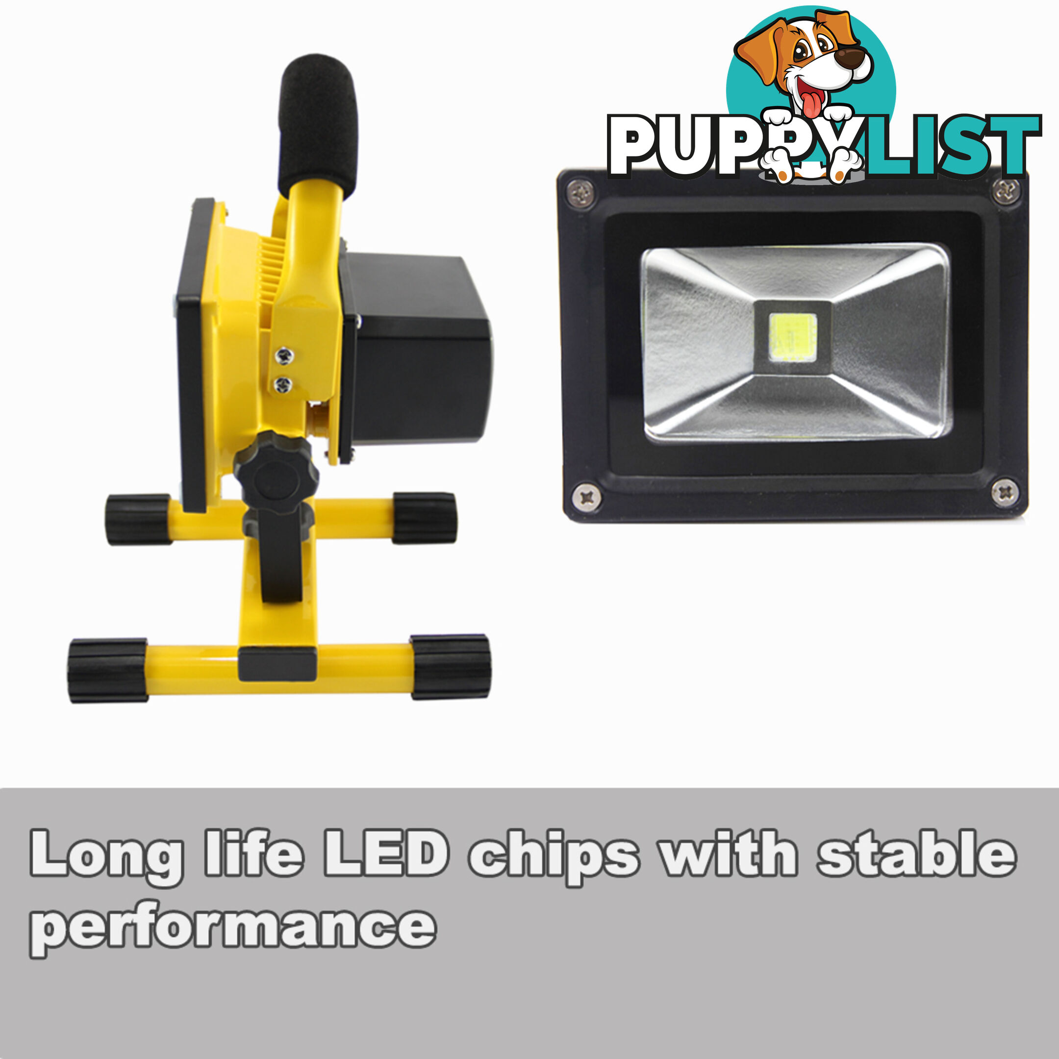 10W PORTABLE LED WORK LIGHT RECHARGEABLE FLOOD LIGHT LAMP CAMPING YELLOW