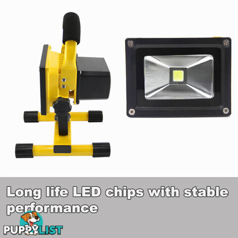 10W PORTABLE LED WORK LIGHT RECHARGEABLE FLOOD LIGHT LAMP CAMPING YELLOW