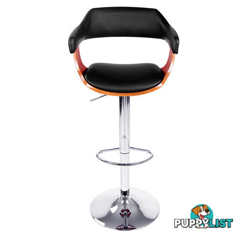 PU Leather Wooden Kitchen Bar Stool Black