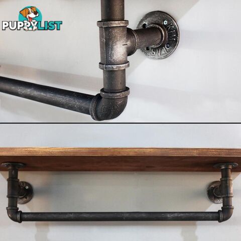 Rustic Industrial DIY Floating Pipe Shelf