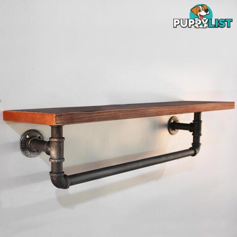 Rustic Industrial DIY Floating Pipe Shelf