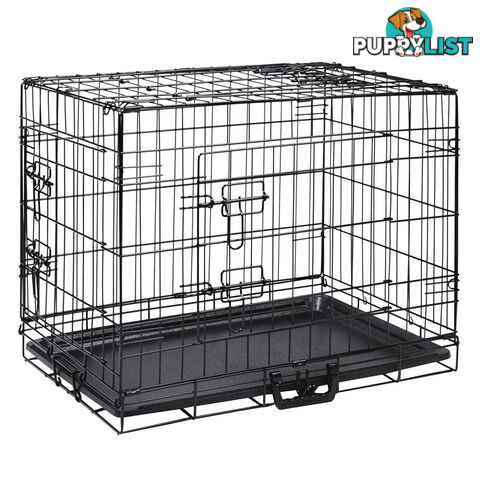 24 Inch Pet Portable Foldable Metal Cage Black