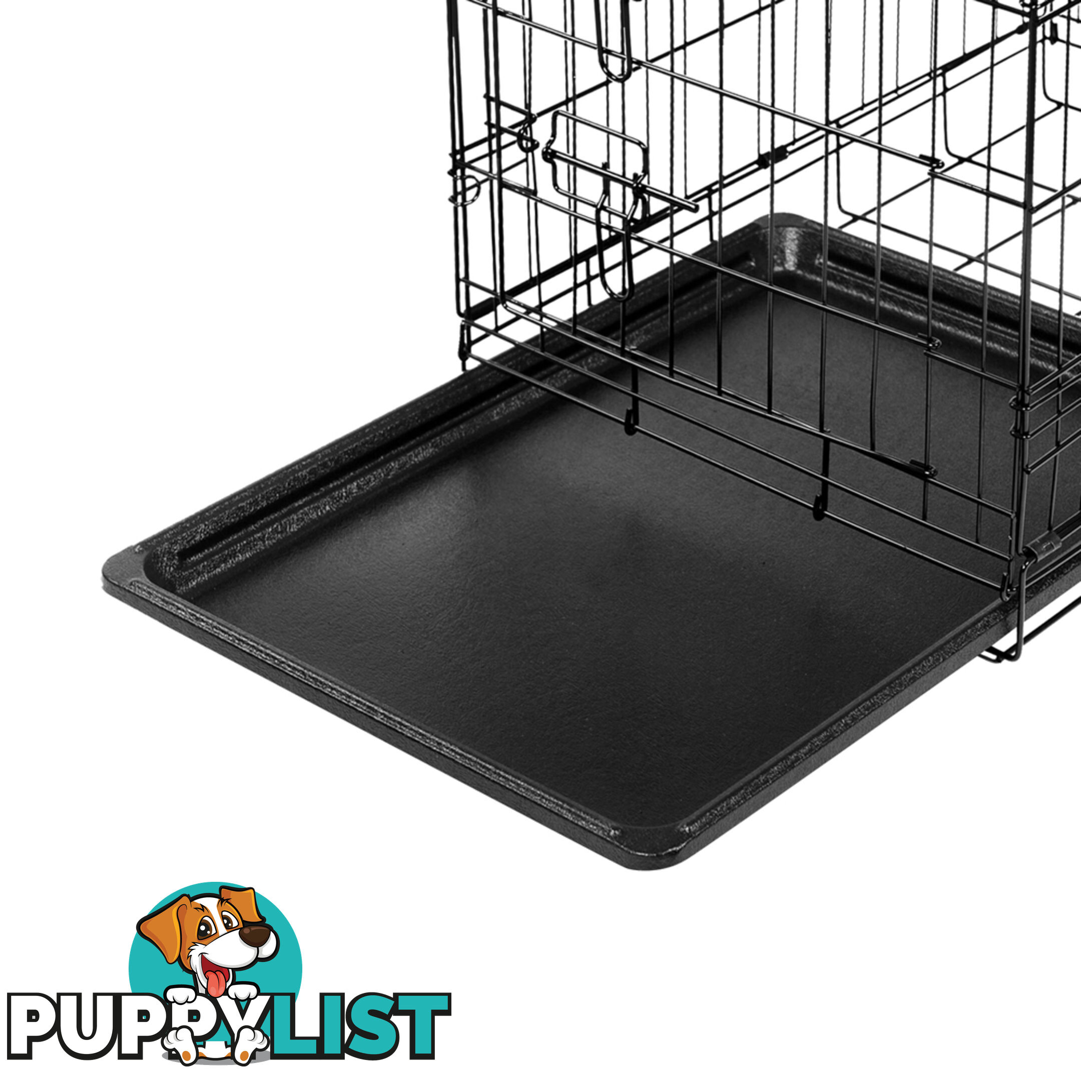 24 Inch Pet Portable Foldable Metal Cage Black