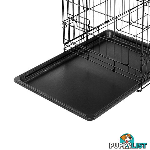 24 Inch Pet Portable Foldable Metal Cage Black