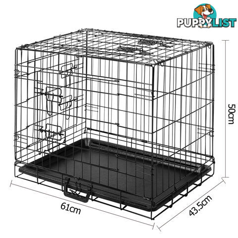 24 Inch Pet Portable Foldable Metal Cage Black