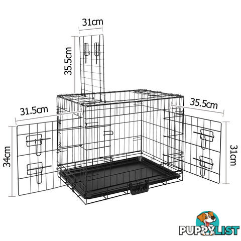 24 Inch Pet Portable Foldable Metal Cage Black