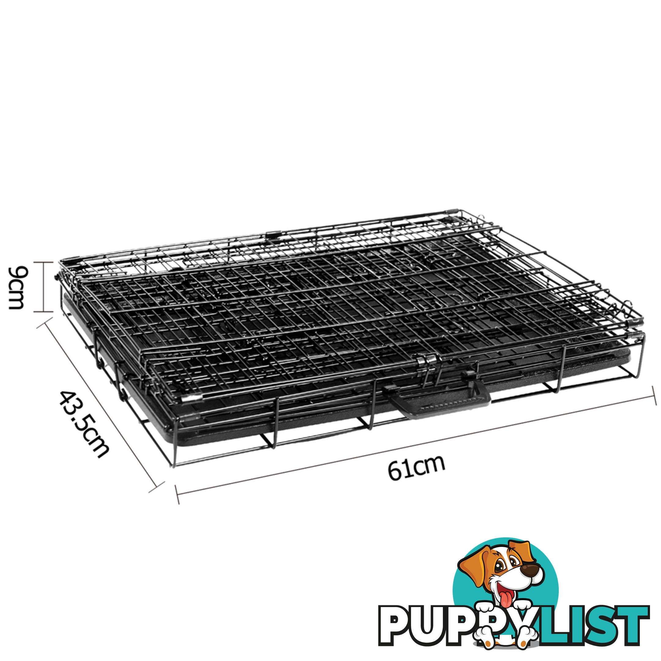 24 Inch Pet Portable Foldable Metal Cage Black