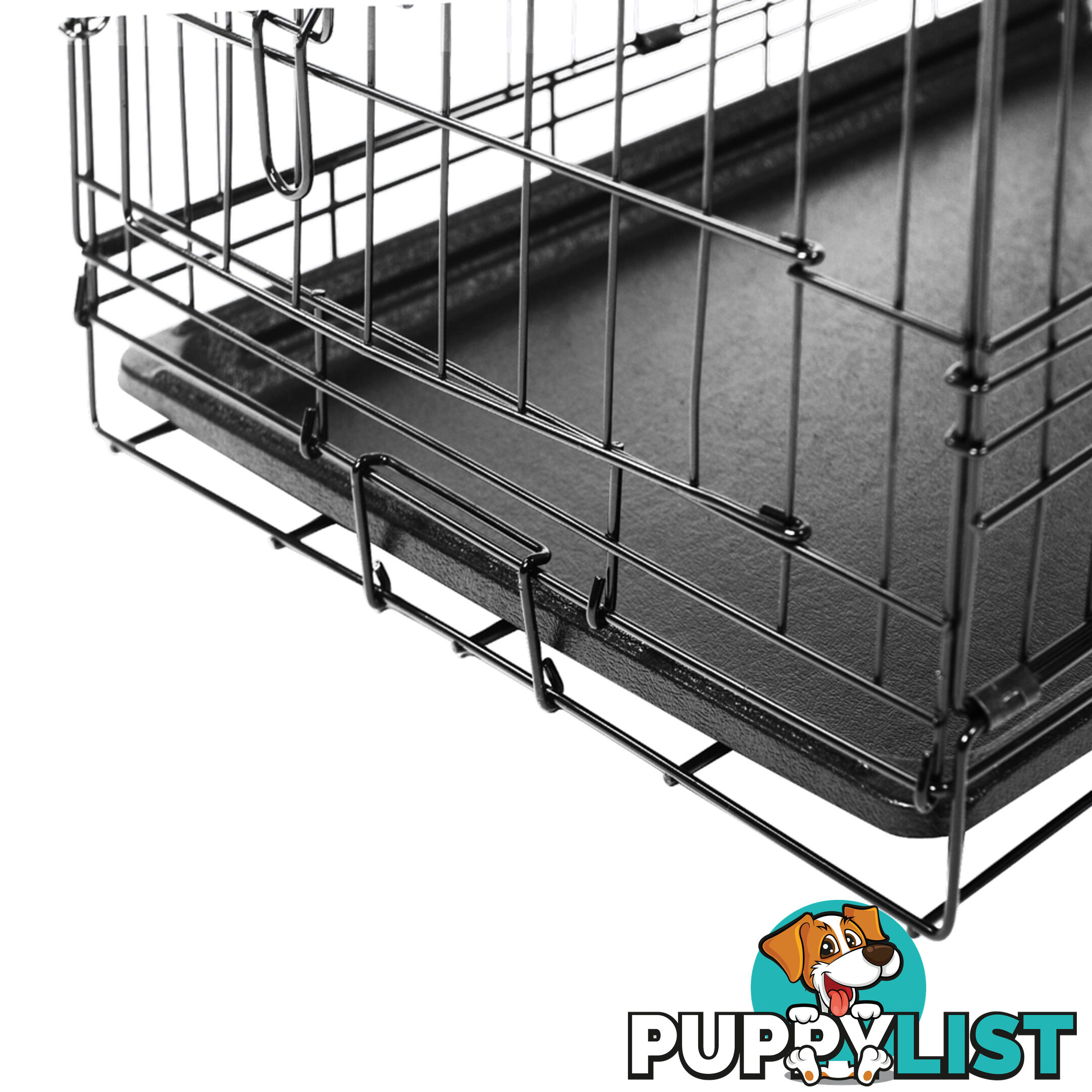 24 Inch Pet Portable Foldable Metal Cage Black