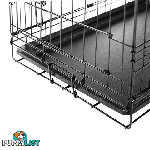 24 Inch Pet Portable Foldable Metal Cage Black