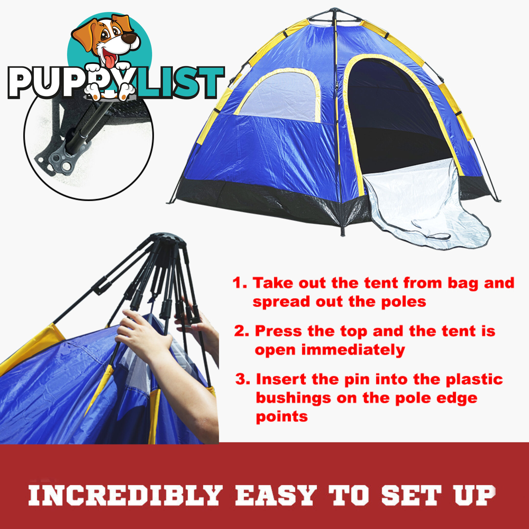 Seconds Up! 6 Person Camping Tent Hiking Fishing Waterproof Instant POP UP